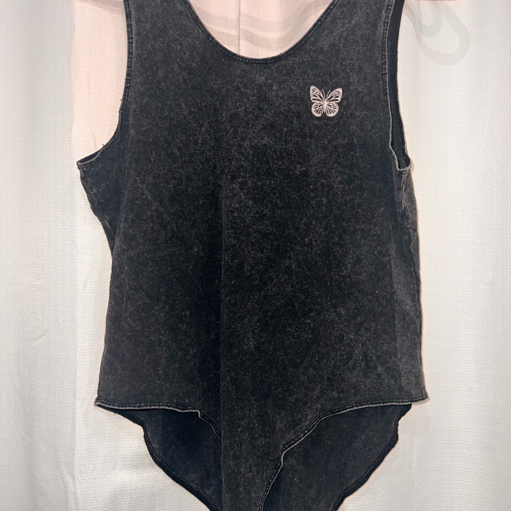 Black Butterfly Tank Top
